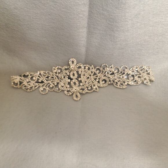 Bridal Crystal Headband Silver Filigree Vintage Style Wedding Hair Accessory main image 4